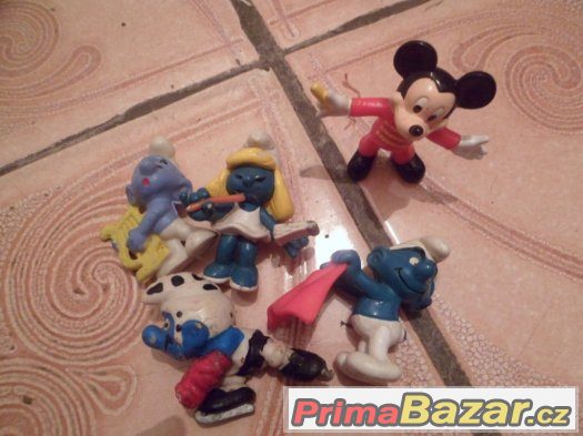 Figurky šmoulové a M.Mouse - celkem 6ks Retro – fotografie 1