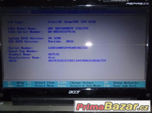 ACER ASPIRE ONE ZA3 A0751h-52Bk – fotografie 4