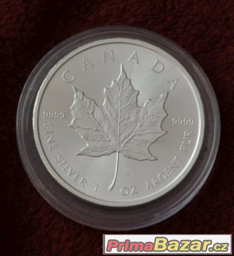 stříbrná mince, investiční stříbro Maple Leaf 1 oz DOKLAD – fotografie 2
