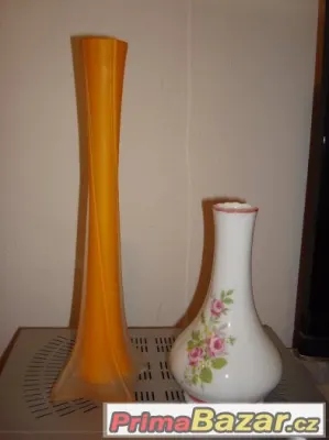 2 x váza sklo a porcelán