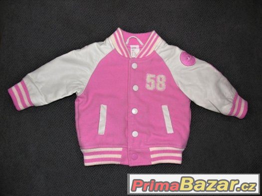 č.214 - Bunda růžovobílá H&M vel.68-74 – fotografie 1