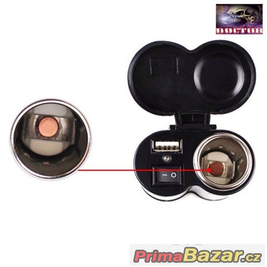 Voděodolná 12V moto nabíjčka s 1x USB,vypínač. – fotografie 4