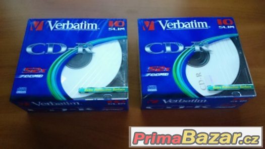 2x Verbatim CD-R 700MB 52x, AZO, slim box, 10ks v balení – fotografie 2