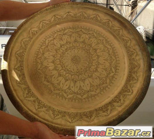 Orientální tác, měď, 64cm – fotografie 1