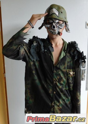 Karnevalový kostým maska voják, vel.140 až 170cm. Nové zabal – fotografie 1