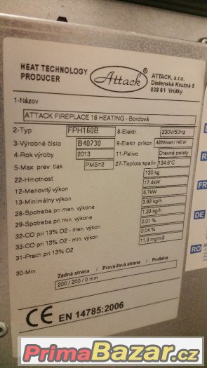 Prodám Kotel zn. Attack – fotografie 1