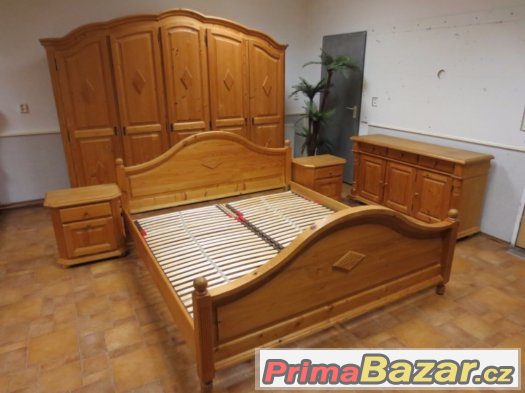 Masivní dřevěná kompletní ložnice selská. Medová barva – fotografie 3