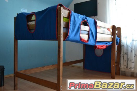 Patrová / zvýšená postel s domečkem + rošt – fotografie 5