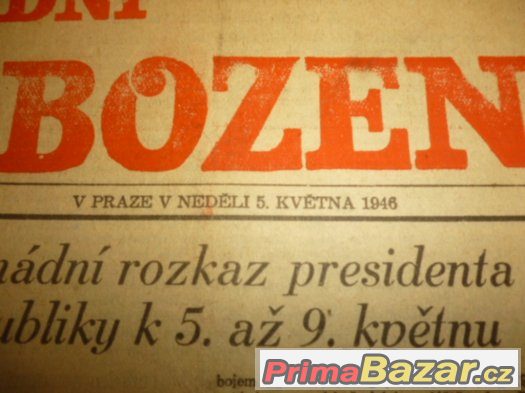 prodám staré noviny z roku 1946 – fotografie 2