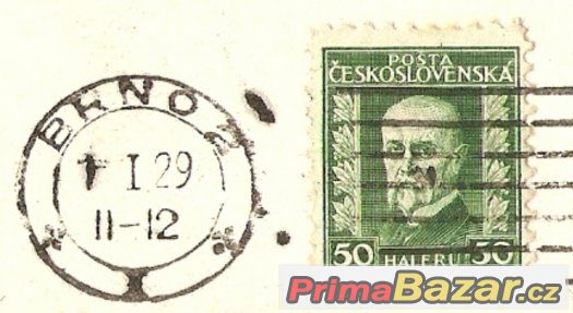 Starý pohled, šťastný Nový rok, 1929, staré známky, – fotografie 2
