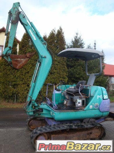 Pásový bagr KOMATSU PC20, hmotnost 2t, dobrý stav – fotografie 1