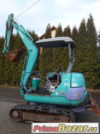 Pásový bagr KOMATSU PC20, hmotnost 2t, dobrý stav – fotografie 3