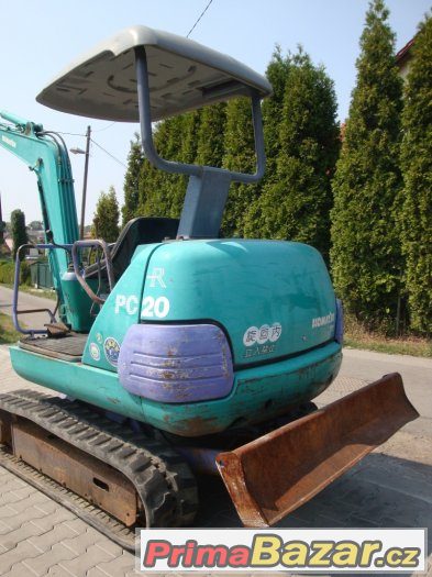 Pásový bagr KOMATSU PC20, hmotnost 2t, dobrý stav – fotografie 5