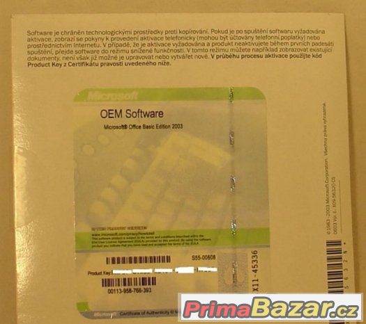 Originál MS Office 2003 Basic (Word, Excel, Outlook) – fotografie 1