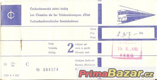 Stará vlaková jízdenka, staré jízdenky, železniční. – fotografie 1