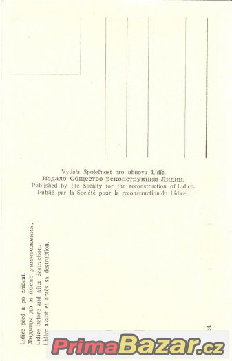 Starý pohled, Lidice před a po zničení – fotografie 2