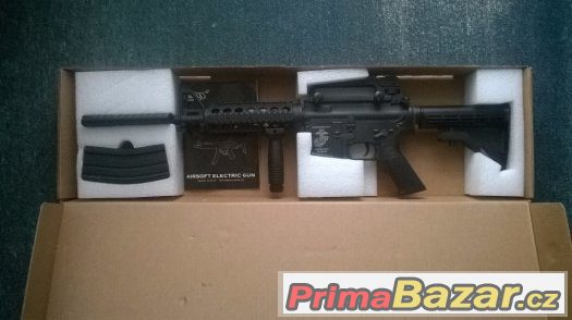 Airsoft zbran M4 RAS-celokov,Upgrade 150 m/s (AimTop) – fotografie 4