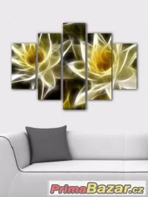 VELKÝ obraz - pětidílný - ŽLUTÉ KVĚTY - velikost 150x105 cm