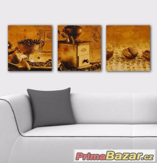 Trojdílný obraz - KÁVA - velikost 60x20 cm – fotografie 1