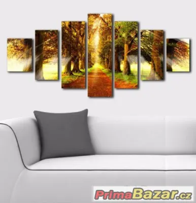 Velký obraz - sedmidílný - PROCHÁZKA ALEJÍ - 210x100 cm