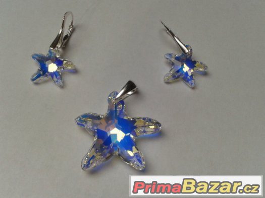 Stříbrný set se Swarovski mořskou hnězdou, nový – fotografie 1