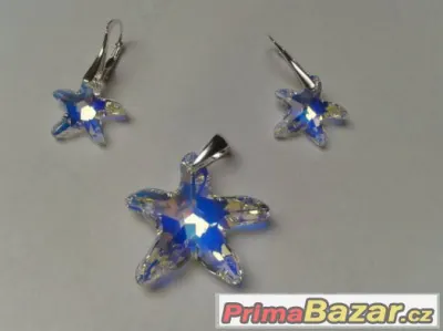 Stříbrný set se Swarovski mořskou hnězdou, nový