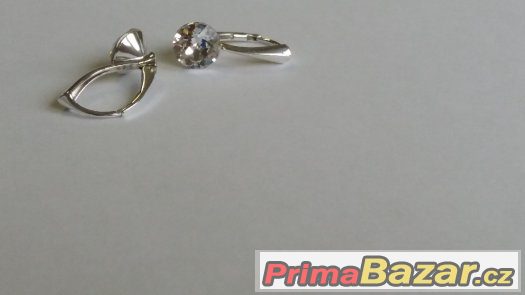 Stříbrné náušnice se swarovski xirius, crystal, nové – fotografie 3