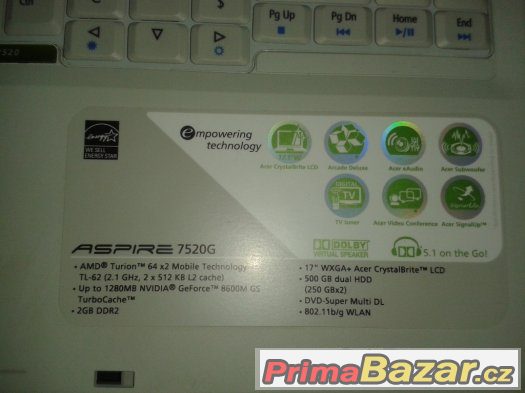 ACER ASPIRE 7520G 17" W 10 PRO – fotografie 5