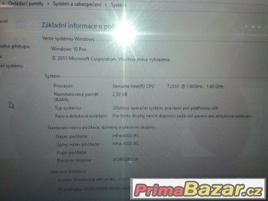 Notebook HP DV 6000 W 10 Pro – fotografie 4