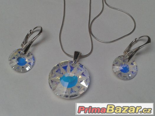 Stříbrný set se Swarovski Sun Pendant, nový – fotografie 1