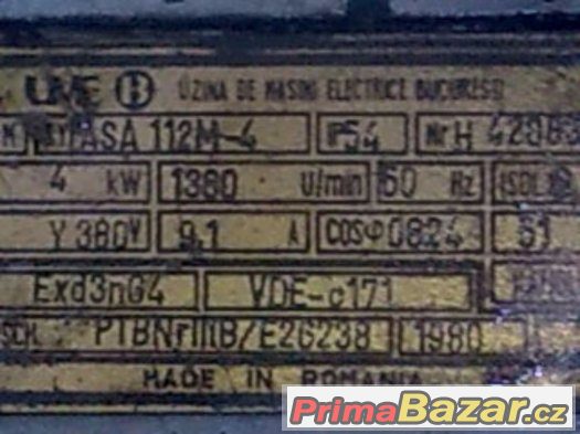 elektromotor patkový 380v,4kw,1380 ot/min – fotografie 3