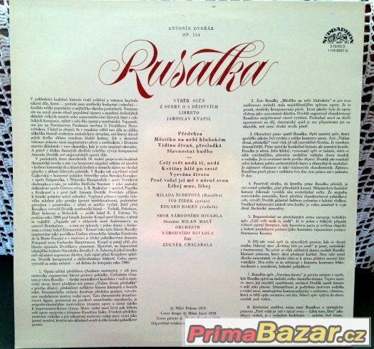 vinyl - LP gramodesky A.Dvořák - ČERT a KÁČA set & RUSALKA – fotografie 3