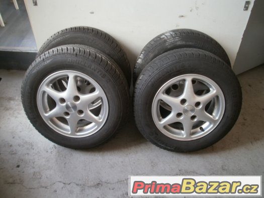 Prodám alu kola  Renault pneu letní Barum 165/70-13 stav 99% – fotografie 3