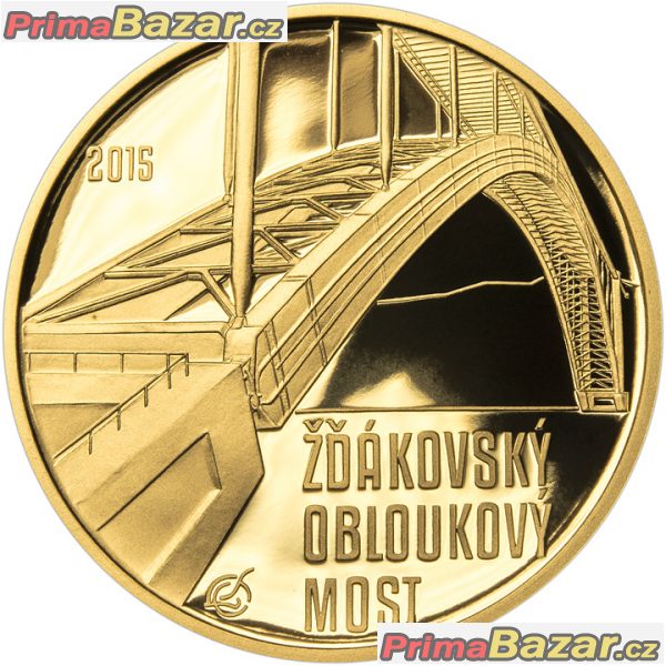 Zlatá pamětní mince 5000 Kč Žďákovský obloukový - PROOF – fotografie 2