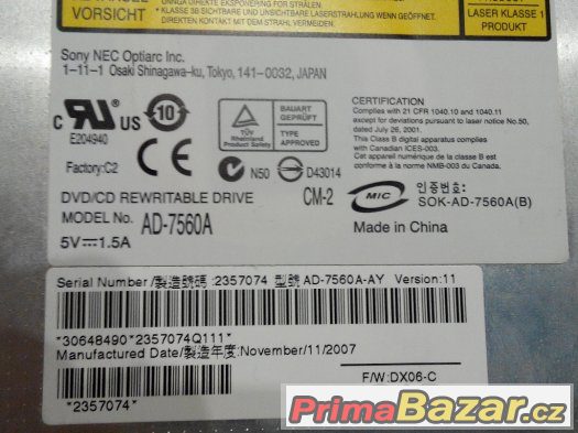 DVD-RW mechanika Sony AD7560A – fotografie 2