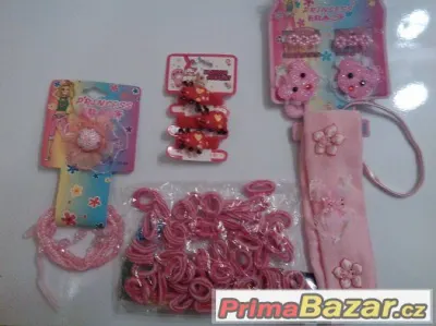 Dětský set,gumičky,čelenka,korálky atd.vše nové