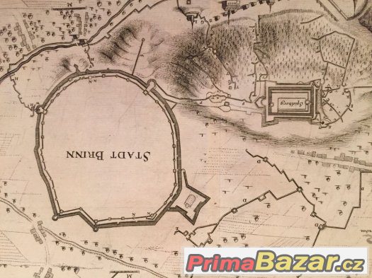 Obléhání Brna švédskými vojsky 1645, rytina Merian r. 1650 – fotografie 2
