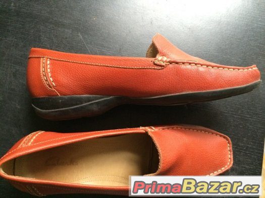 Dámské mokasíny - Oranžové barvy. Málo nošené. Značka Clarks – fotografie 2