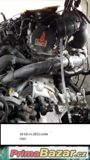 Vw,skoda,seat, motor 1.6tdi cayc.77kw.rv 2011 – fotografie 1