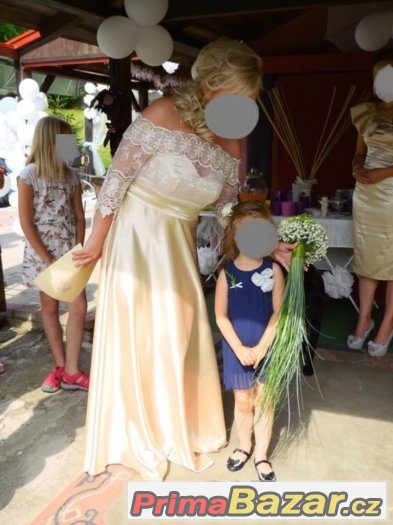 překrásné šaty s krajkou, svatební,ples,maturita 42/L – fotografie 4