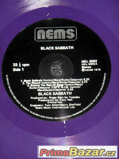 Prodám LP Black Sabbath ‎– Black Sabbath – fotografie 4