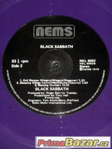 Prodám LP Black Sabbath ‎– Black Sabbath – fotografie 5