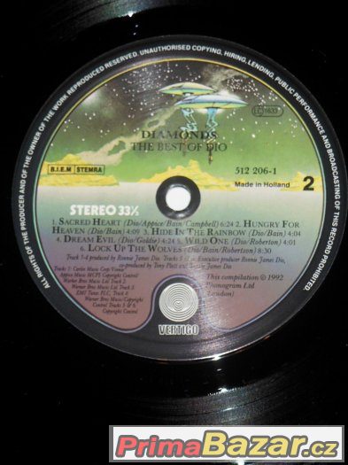 Prodám LP Dio ‎– Diamonds - The Best Of (1992) – fotografie 4