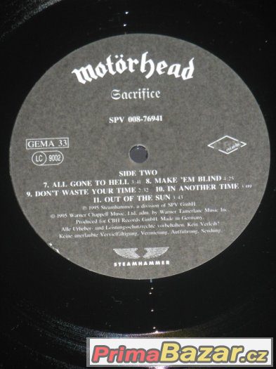 Prodám LP Motörhead ‎– Sacrifice – fotografie 4