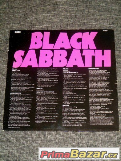 Prodám LP Black Sabbath – Master Of Reality – fotografie 2