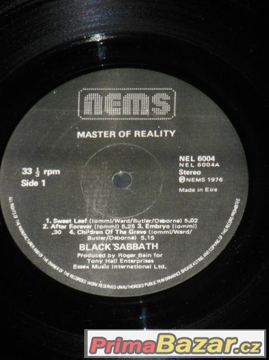 Prodám LP Black Sabbath – Master Of Reality – fotografie 3