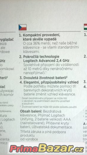 Logitech Wireless Keyboard K230 CZ - NOVÁ – fotografie 2