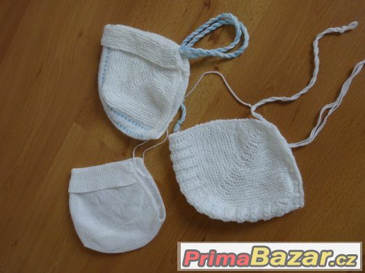3x  koj. pletená čepice – fotografie 1