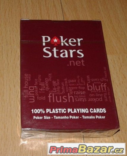 celoplastové hrací karty poker stars 100% plast doprava zdar – fotografie 2