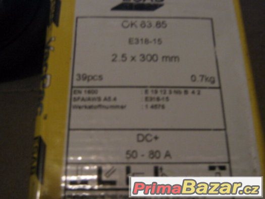 elektrody na nerez esab ok 6385 2.5x300 – fotografie 1